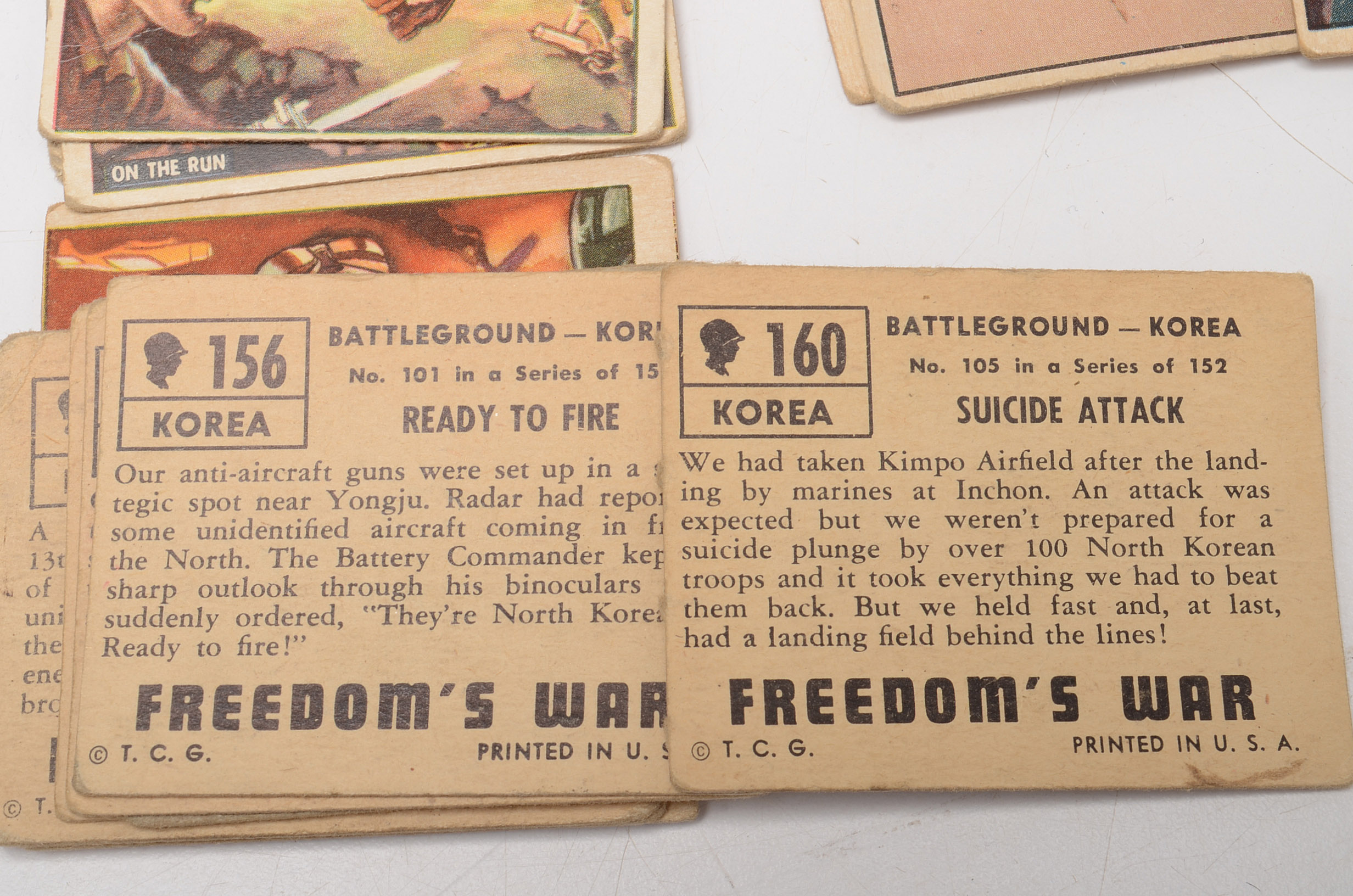 Seventy 1950 "Freedom's War Topps Military Trading Cards