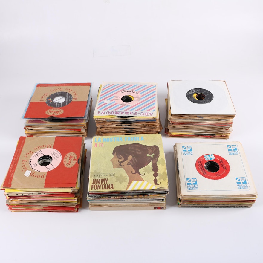 Over 100 7" Records, Including Harry Belafonte, Johnny Mathis and Others