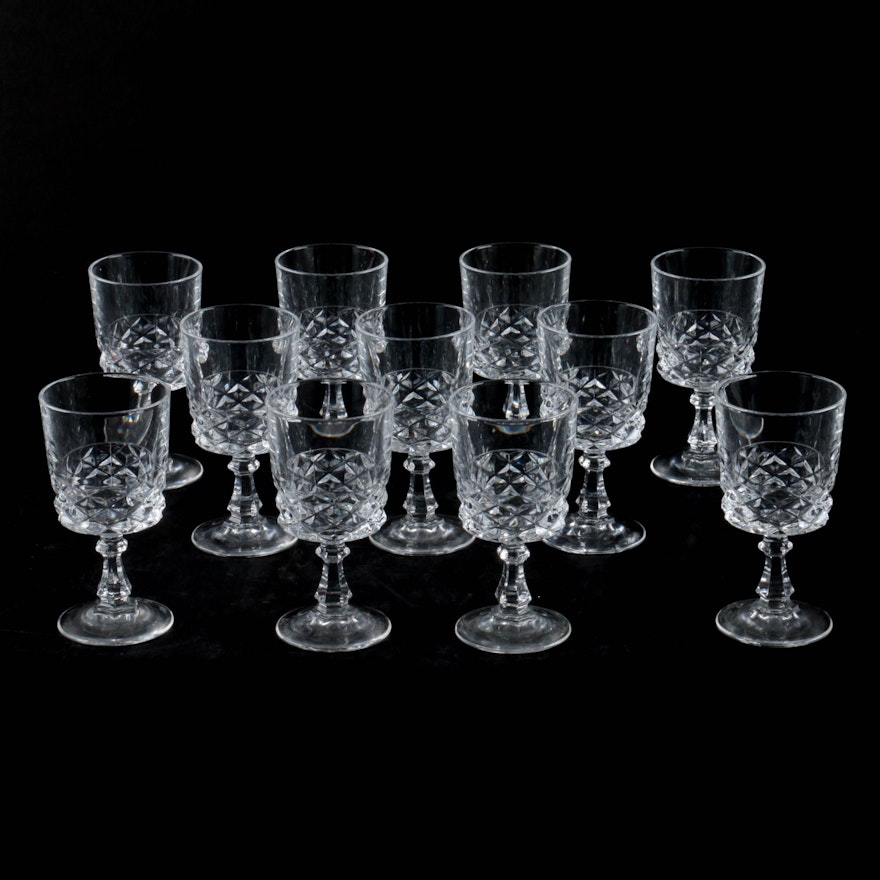 Collection of Cristal D'Arques-Durand "Diamond" Liquor Cocktail Glasses