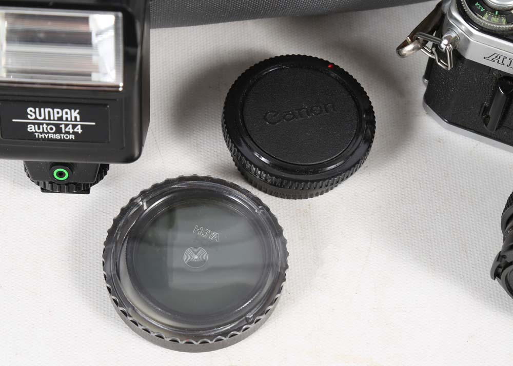 Canon AE-1 Manual Camera and Accessories