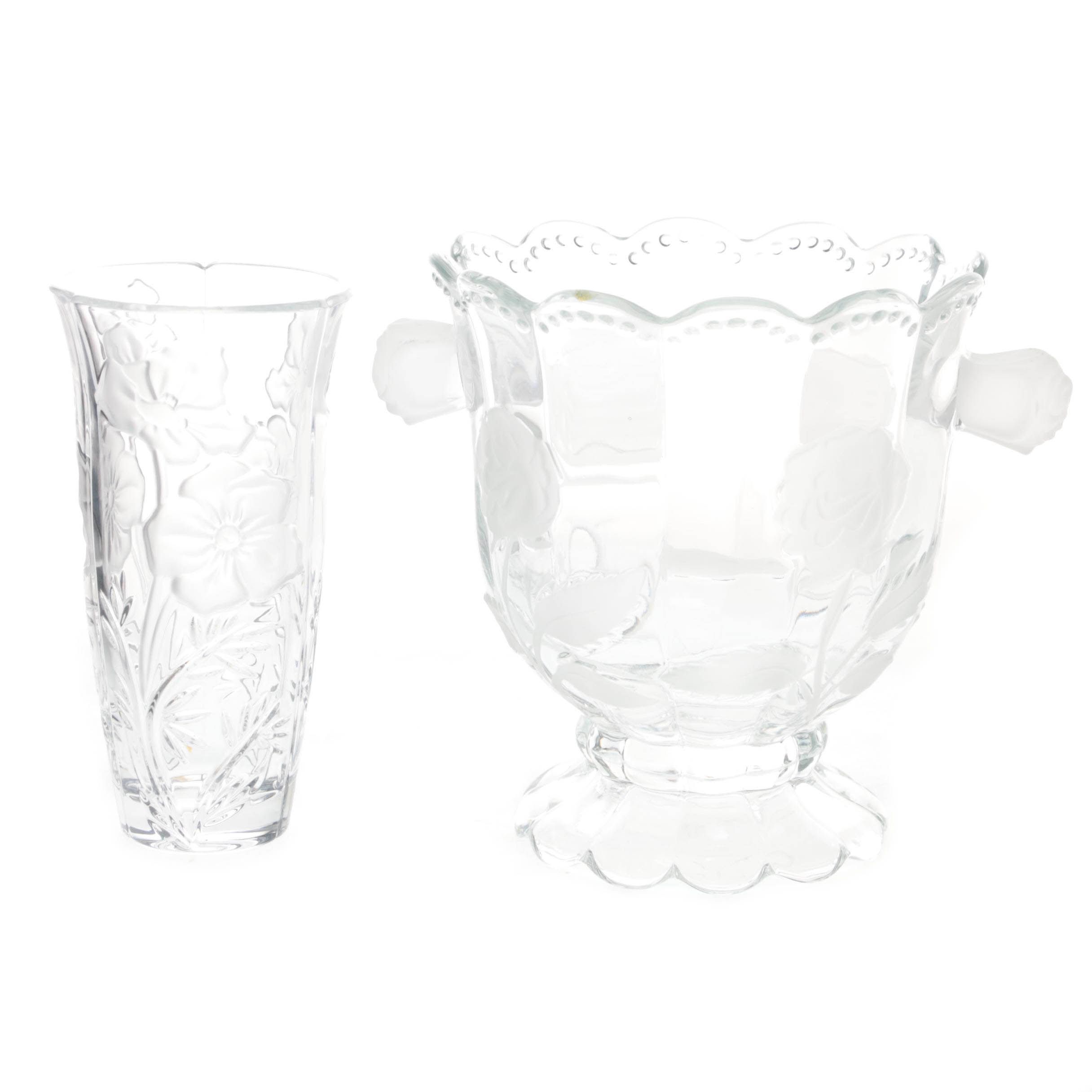 Crystal Clear Industries "Bouquet" Wine Chiller Ice Bucket and Floral Vase