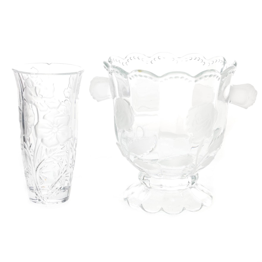 Crystal Clear Industries "Bouquet" Wine Chiller Ice Bucket and Floral Vase