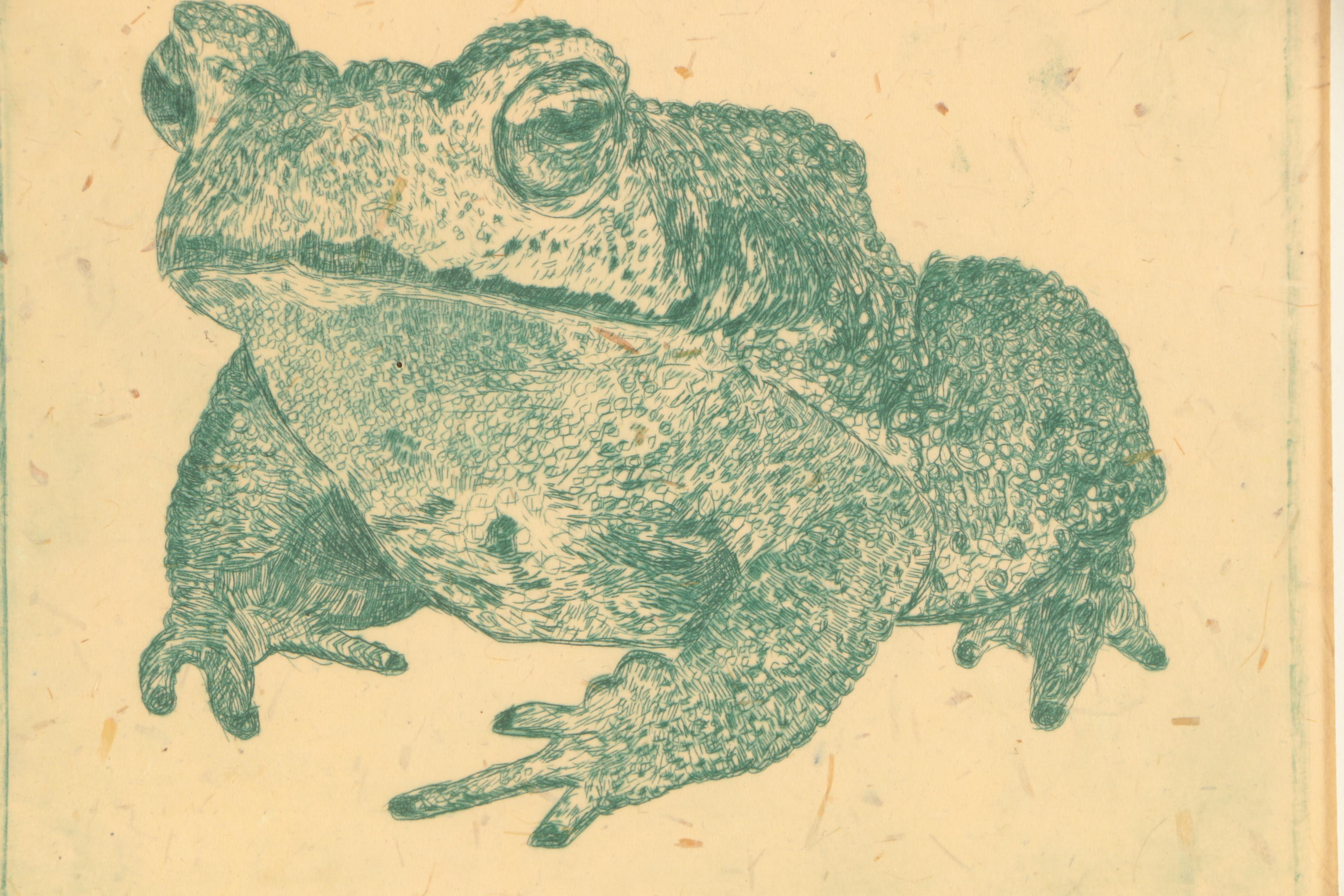Alex Perrodin 1994 Etching of Bullfrog "C-142"