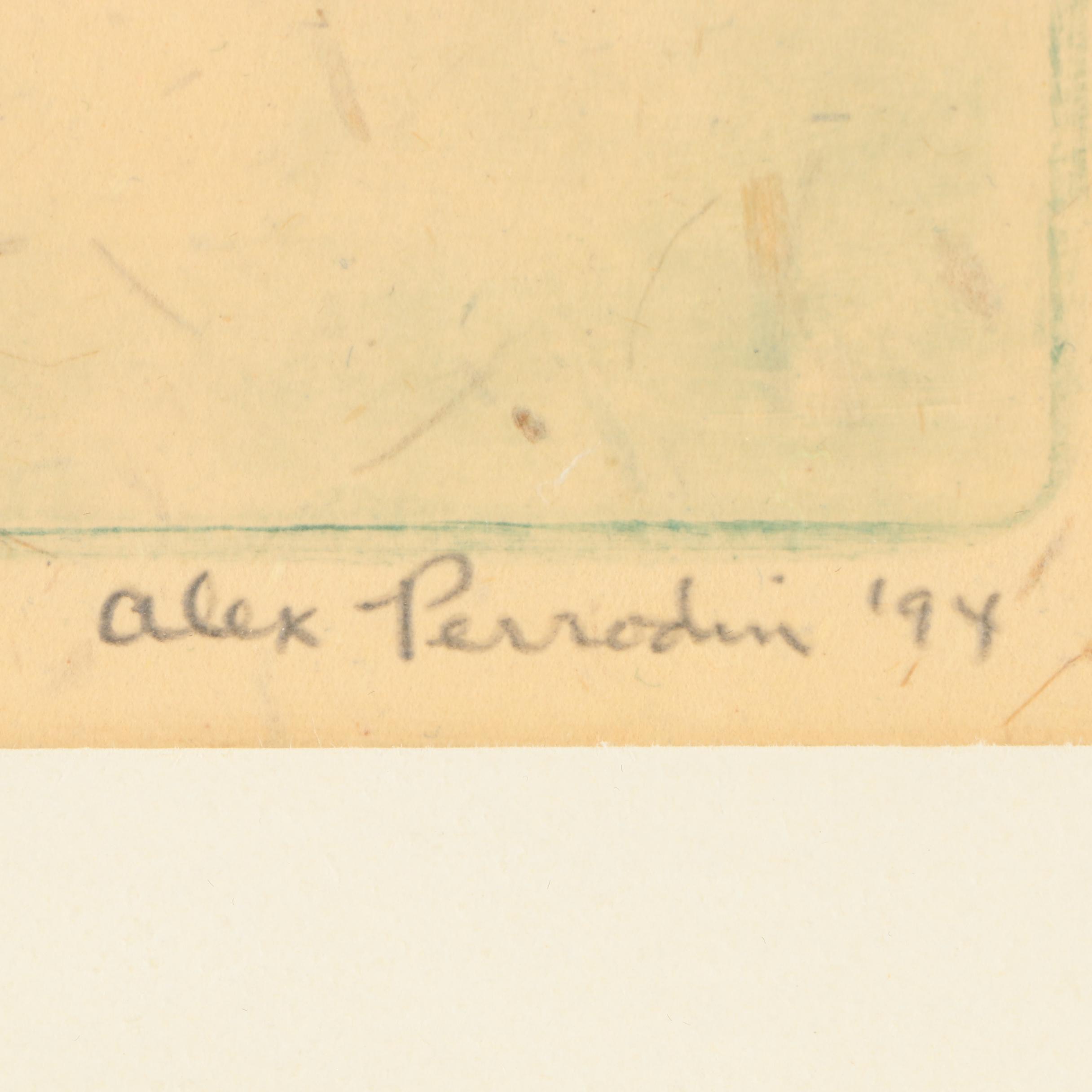 Alex Perrodin 1994 Etching of Bullfrog "C-142"