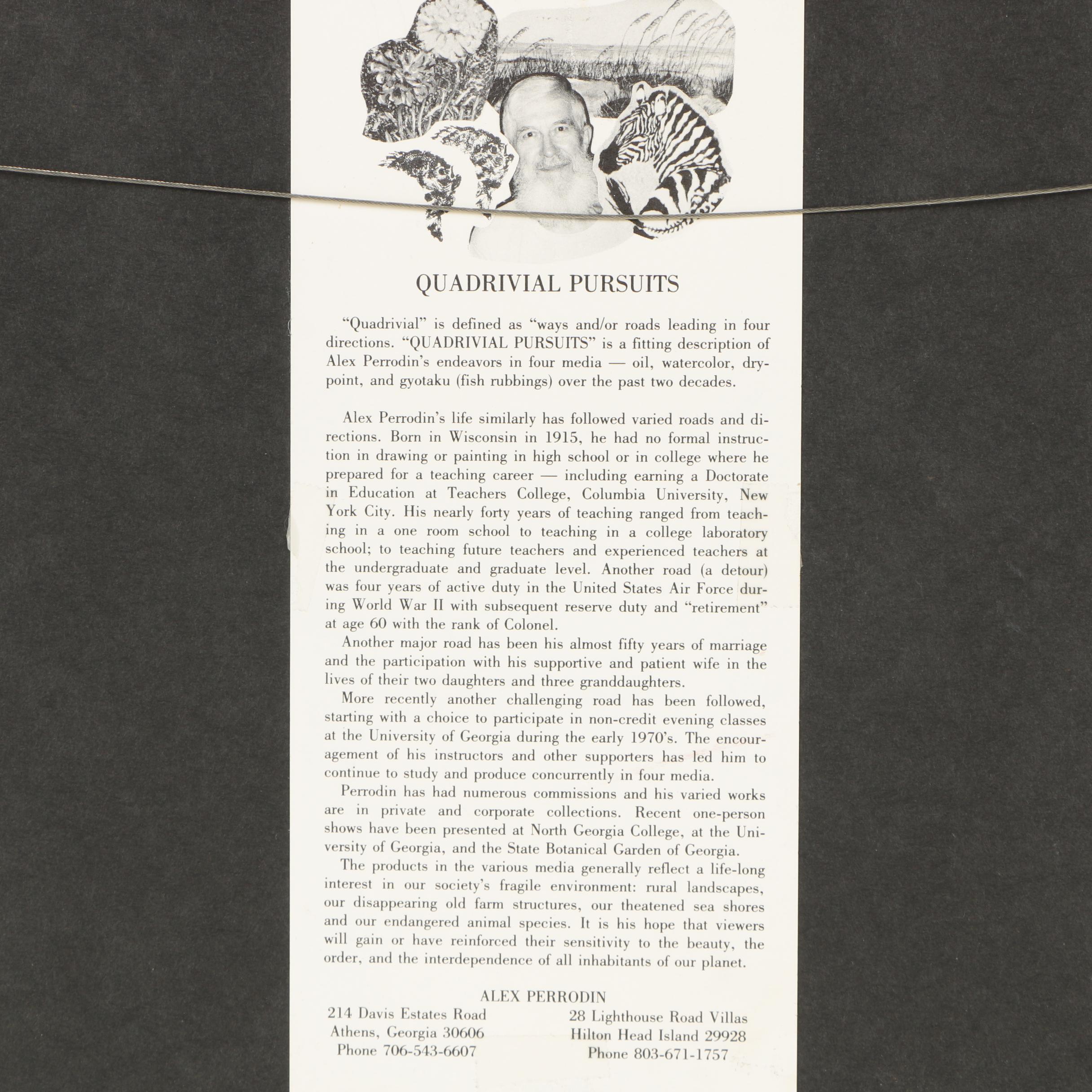 Alex Perrodin 1994 Etching of Bullfrog "C-142"