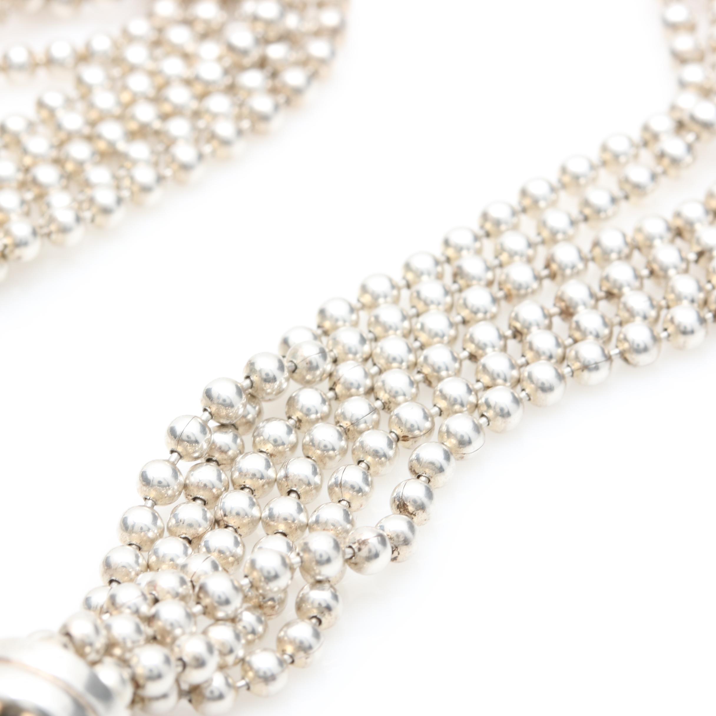 Lagos Caviar Sterling Silver Synthetic White Sapphire and Citrine Necklace