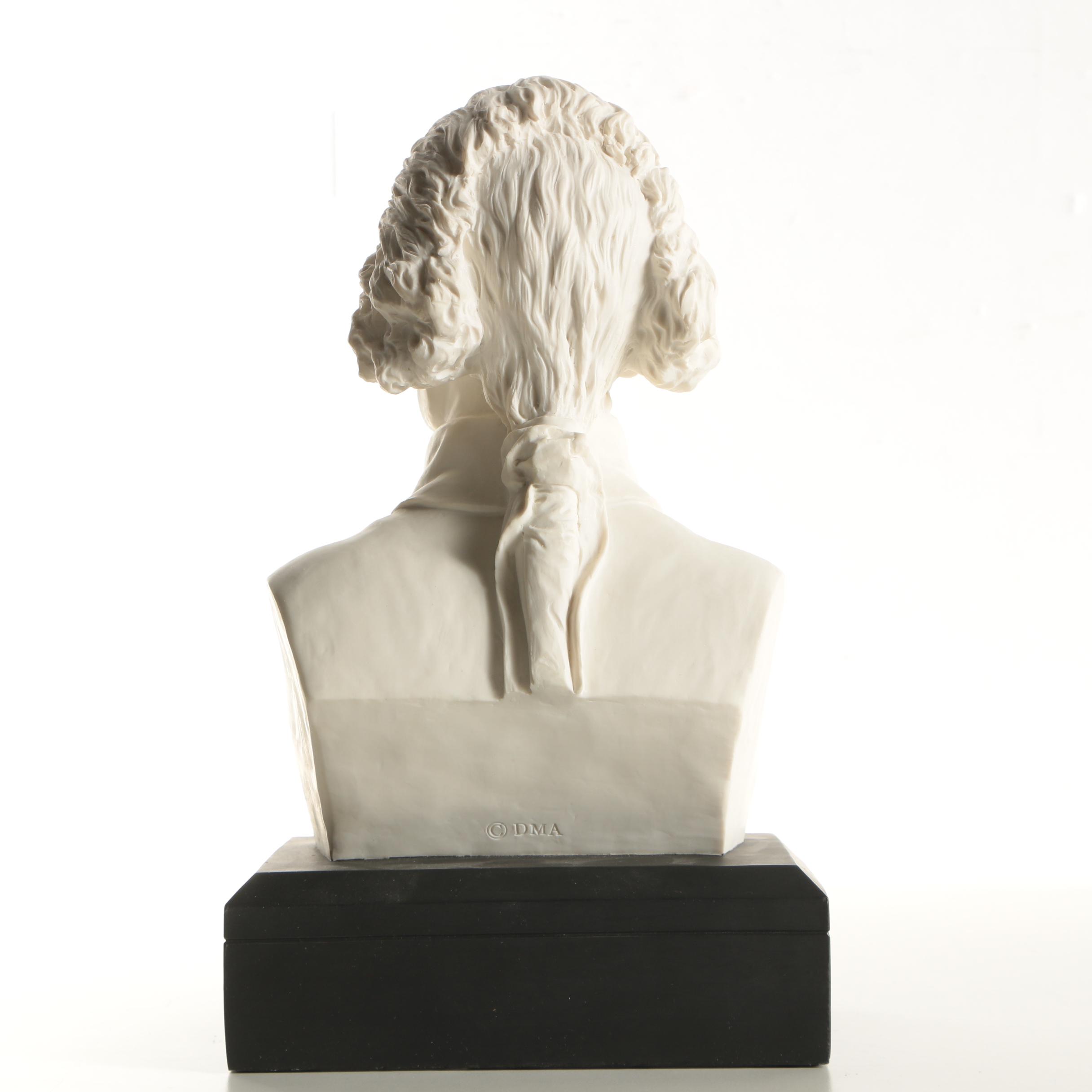 1998 Reproduction Resin Bust After Jean-Antoine Houdon of Thomas Jefferson
