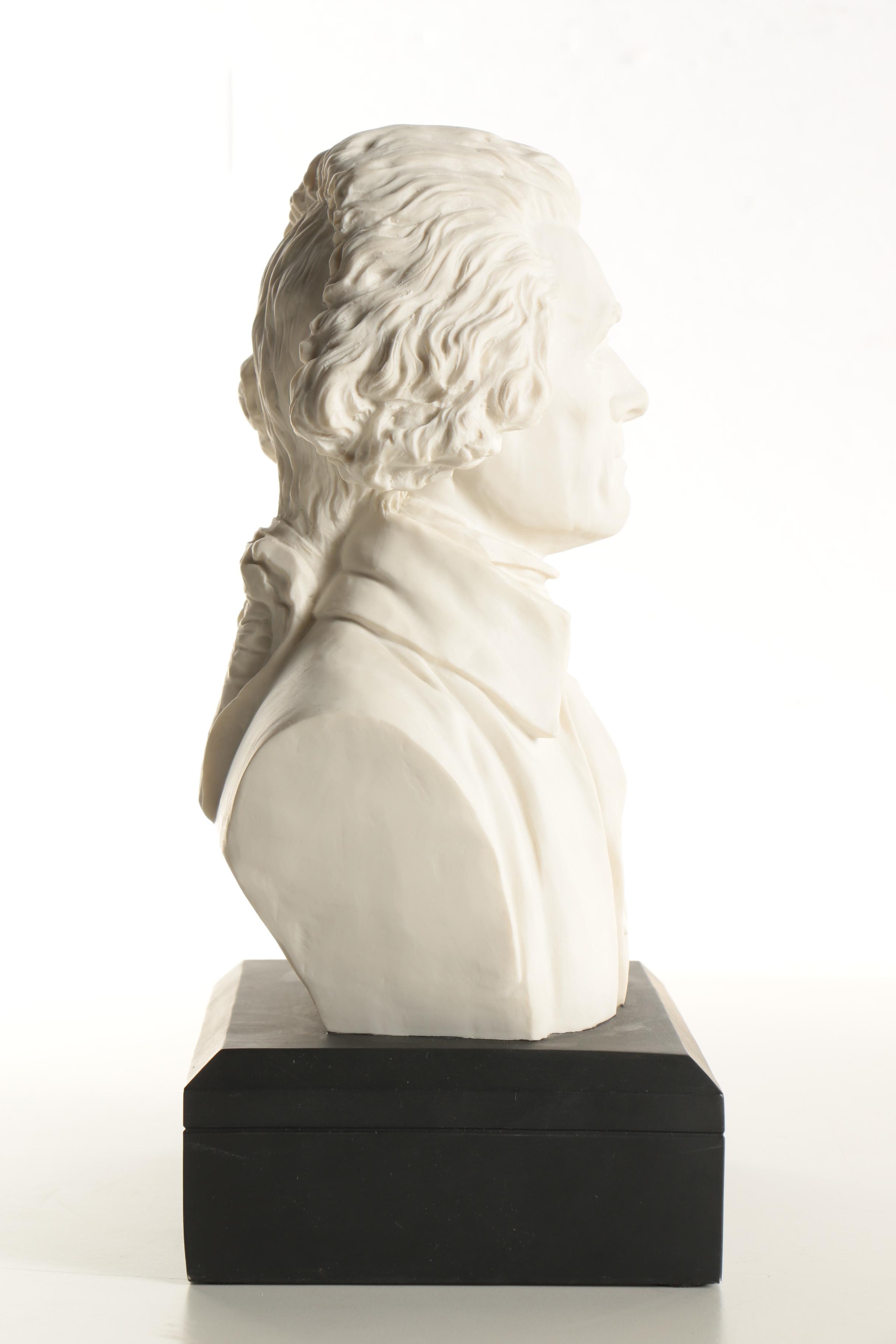 1998 Reproduction Resin Bust After Jean-Antoine Houdon of Thomas Jefferson