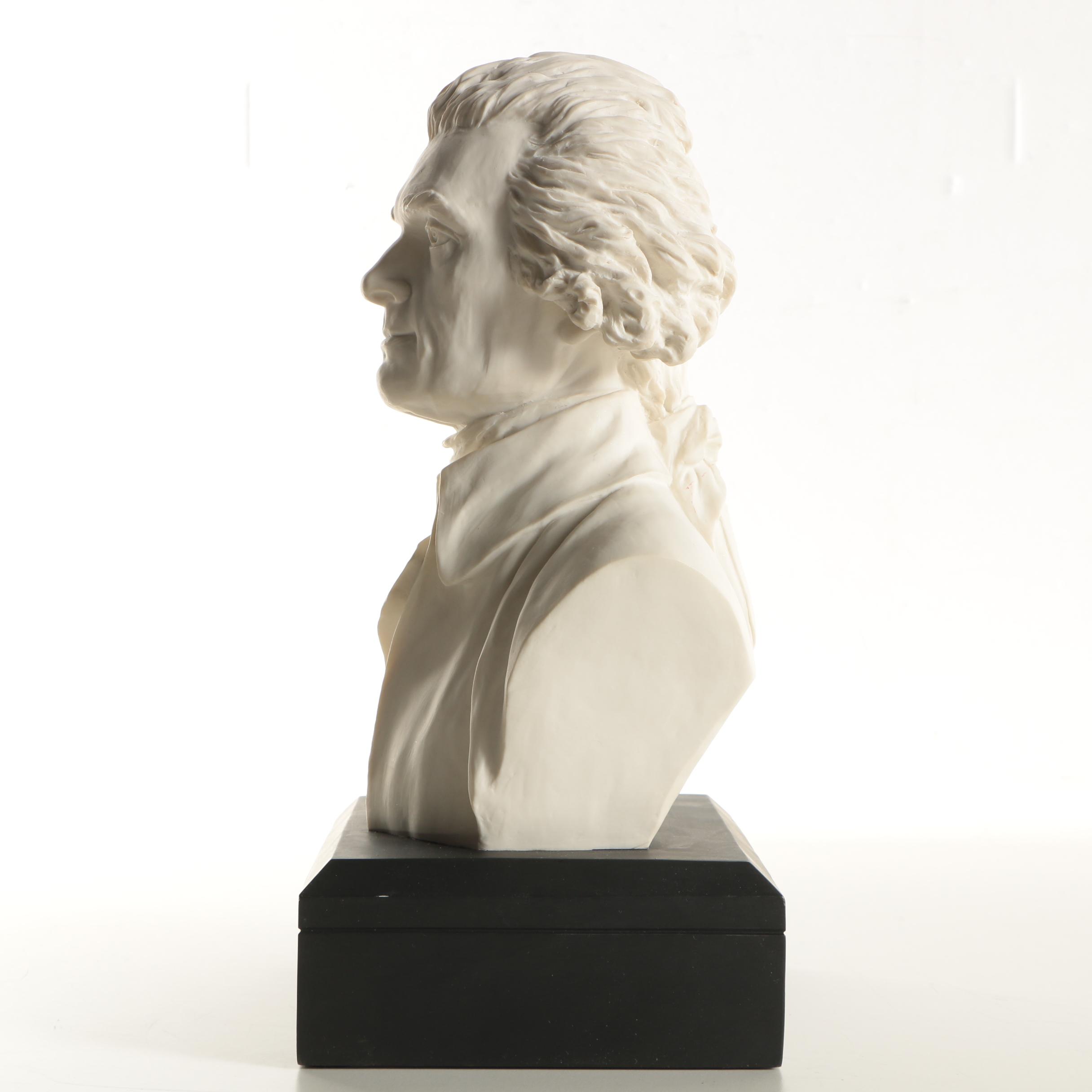 1998 Reproduction Resin Bust After Jean-Antoine Houdon of Thomas Jefferson