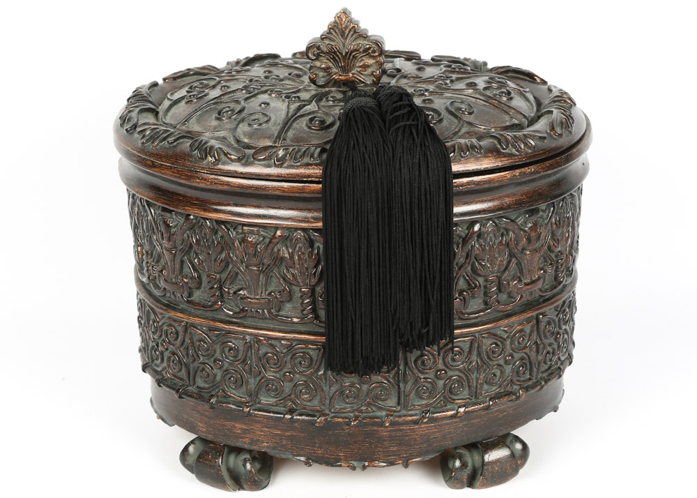 Collection of Decorative Boxes Including Bombay Company