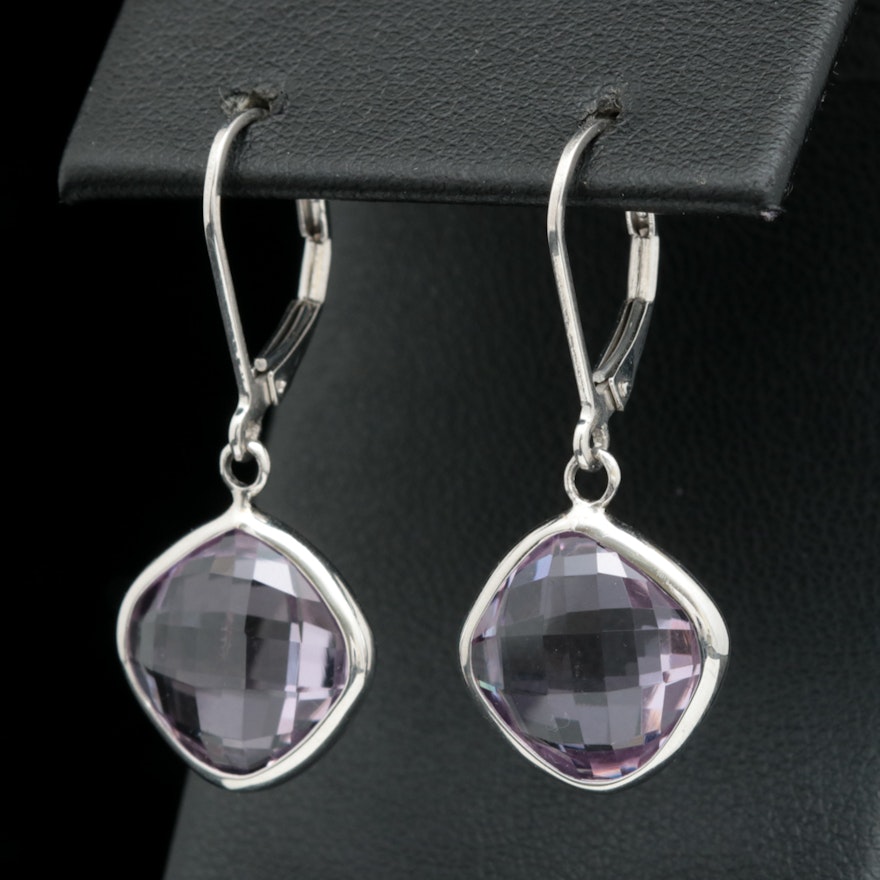 Sterling Silver and Amethyst Dangle Earrings