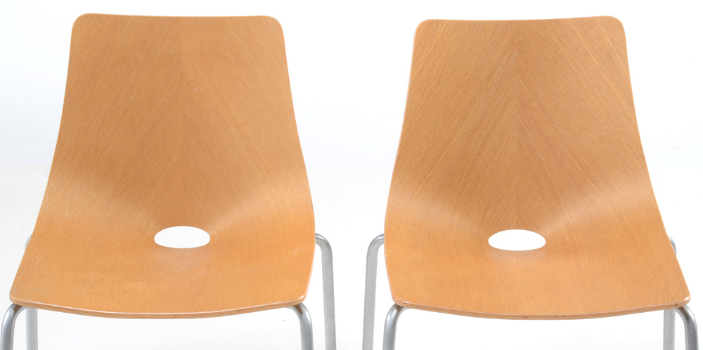 Pair of British Allermuir Bent Wood Chairs