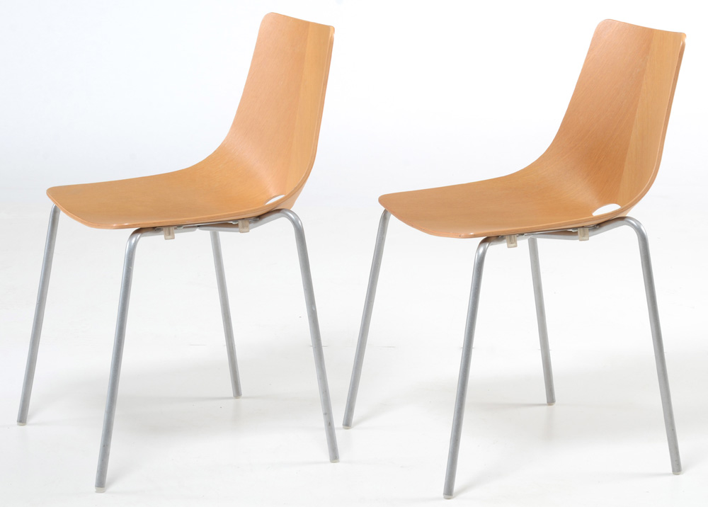 Pair of British Allermuir Bent Wood Chairs