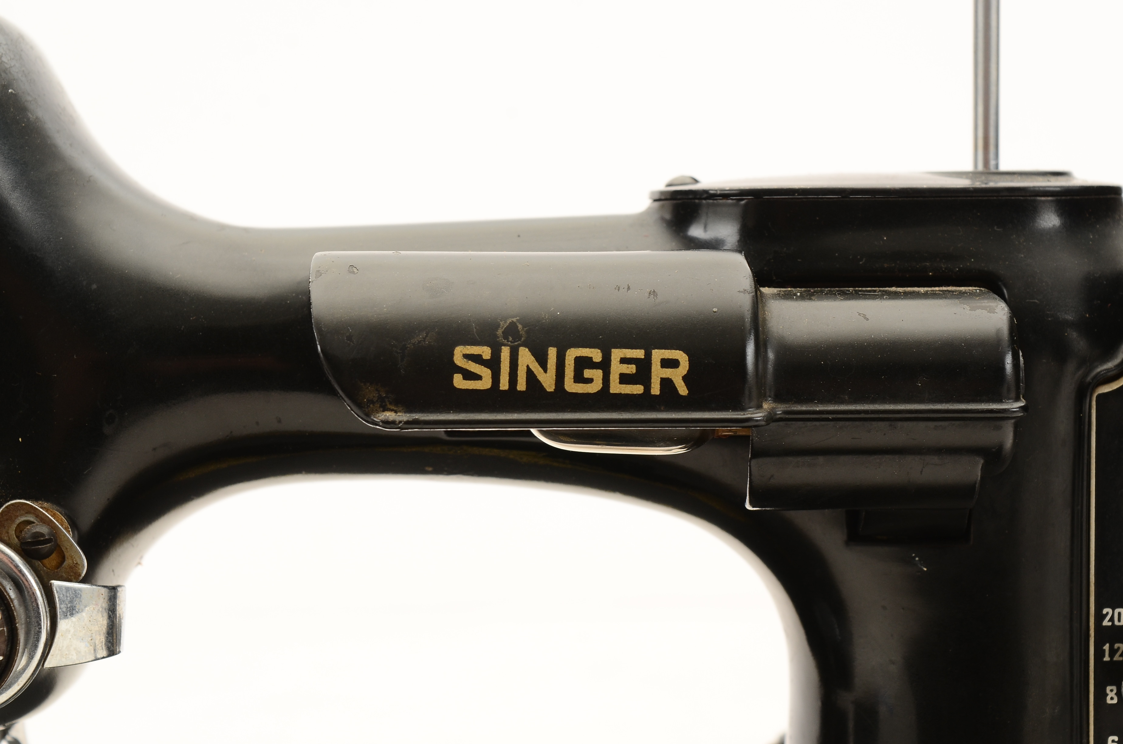 Vintage Portable Electric Singer Sewing Machine, Model 221-1