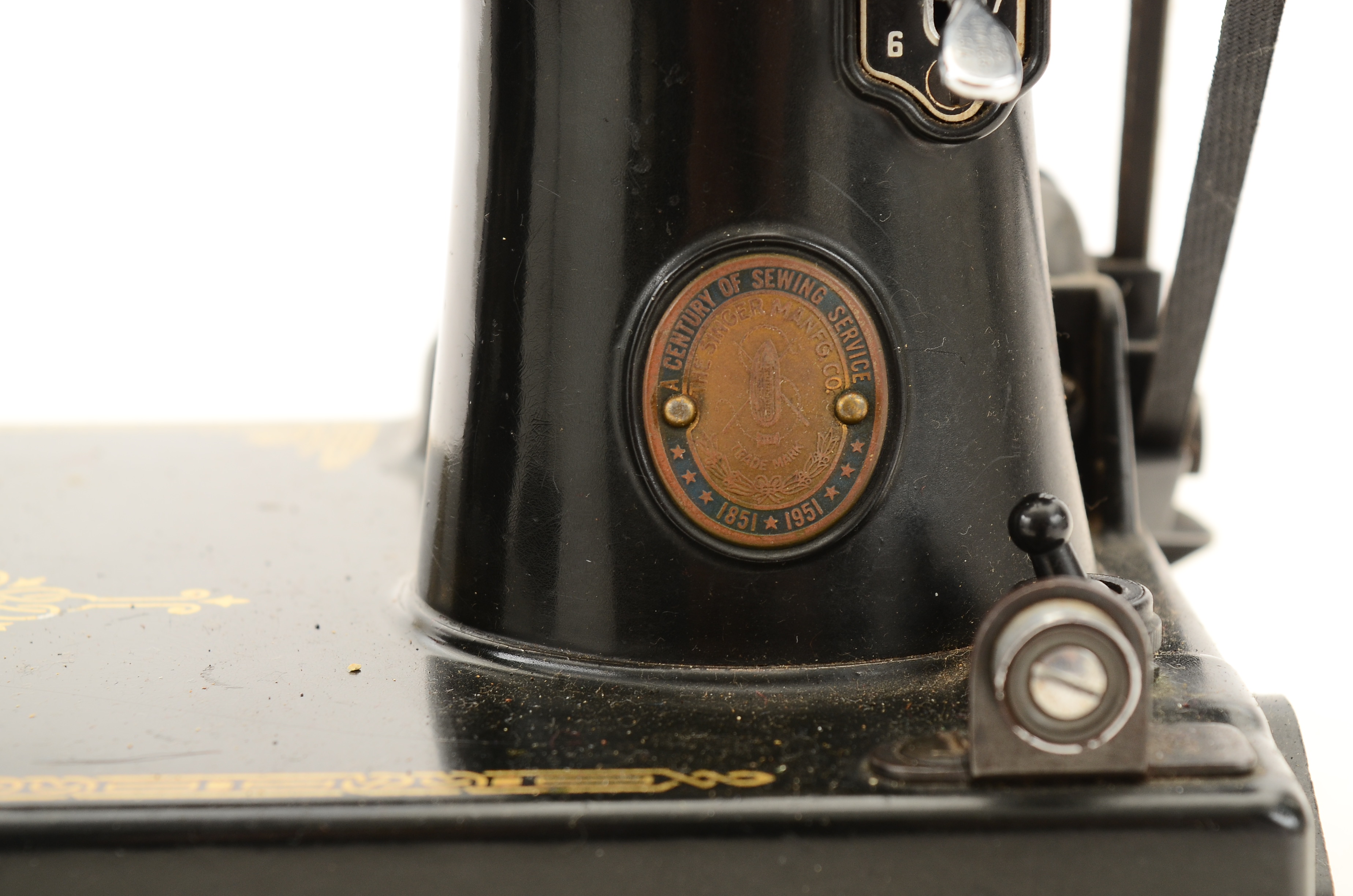 Vintage Portable Electric Singer Sewing Machine, Model 221-1