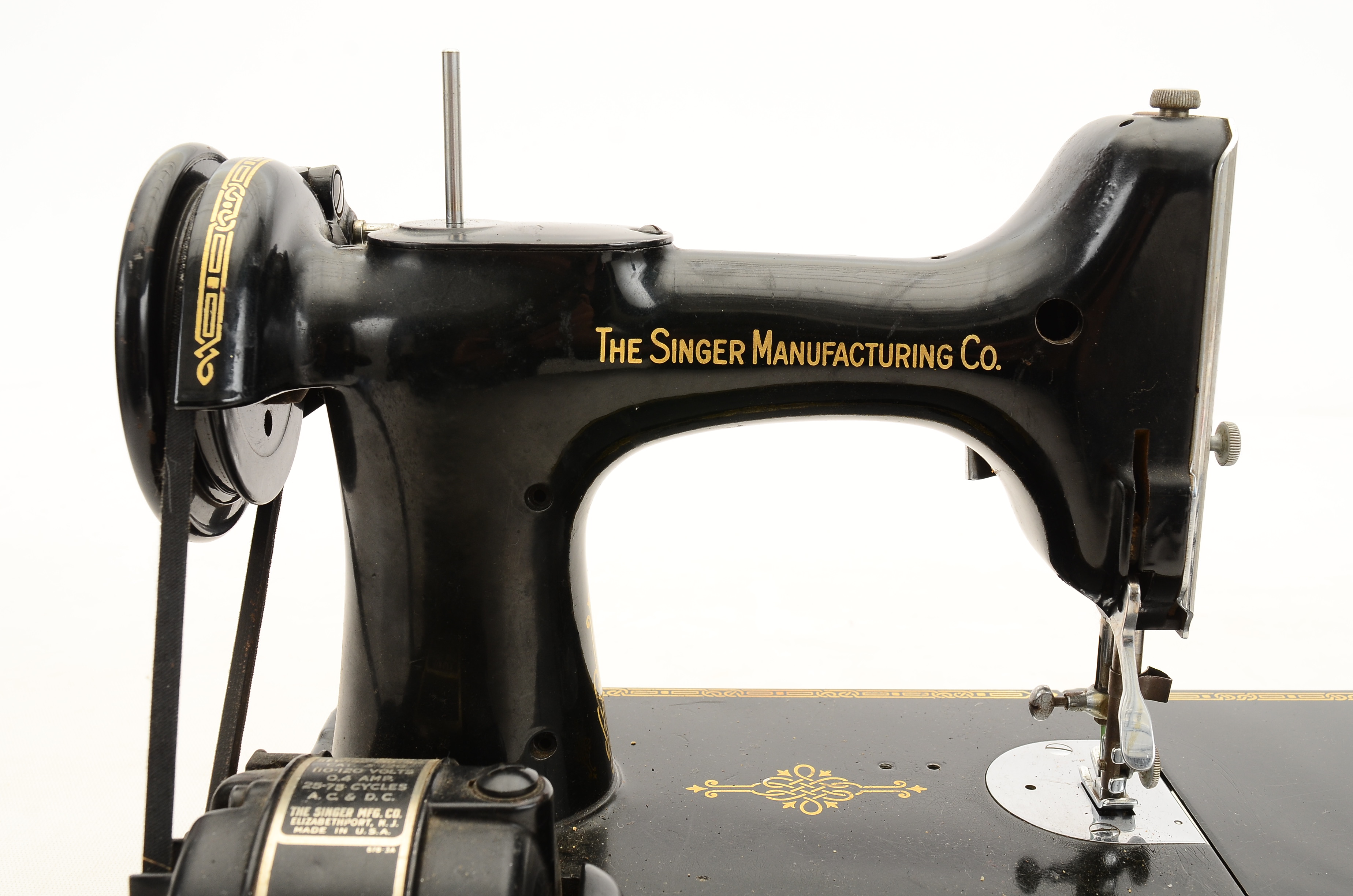 Vintage Portable Electric Singer Sewing Machine, Model 221-1