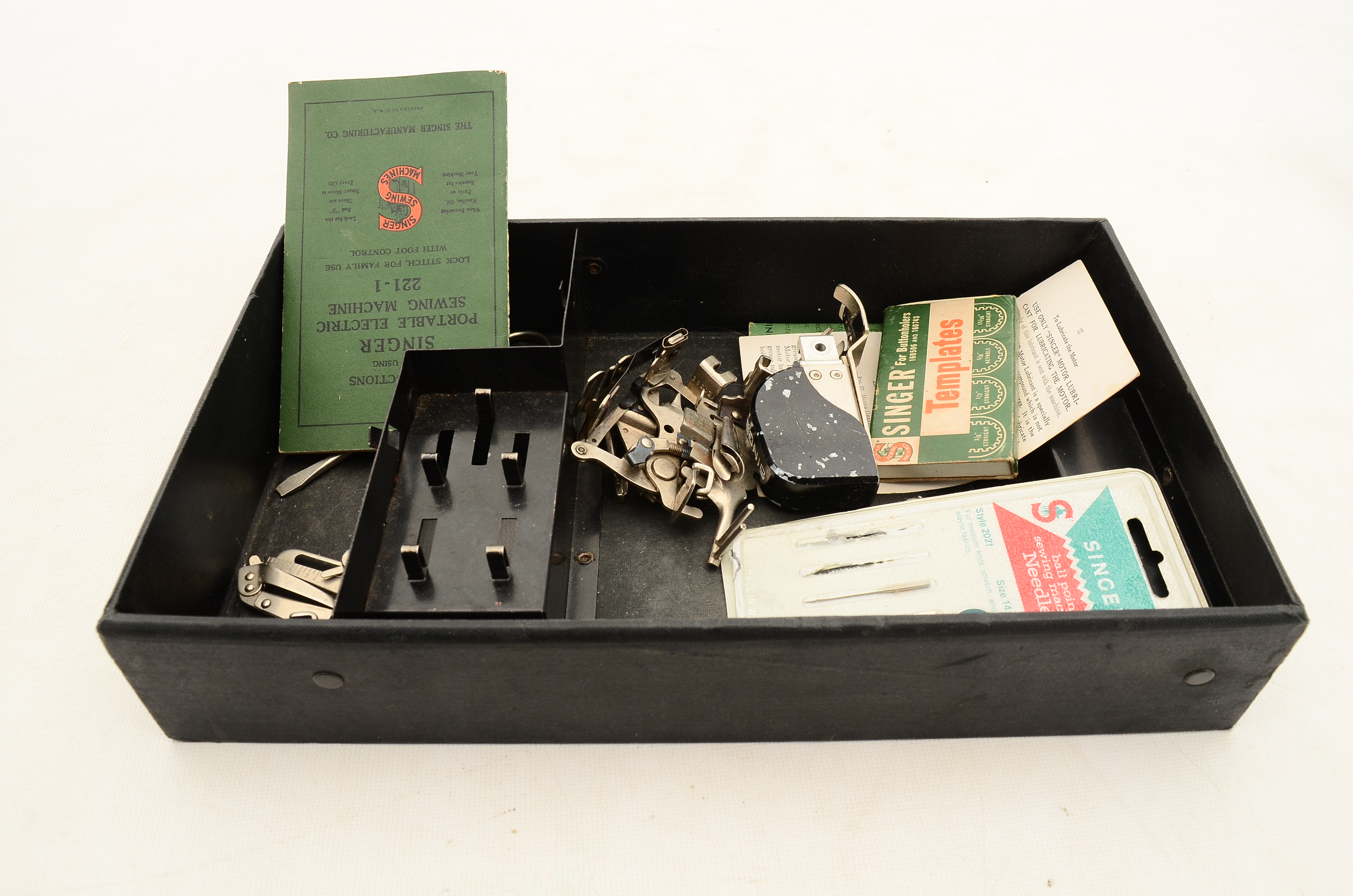 Vintage Portable Electric Singer Sewing Machine, Model 221-1