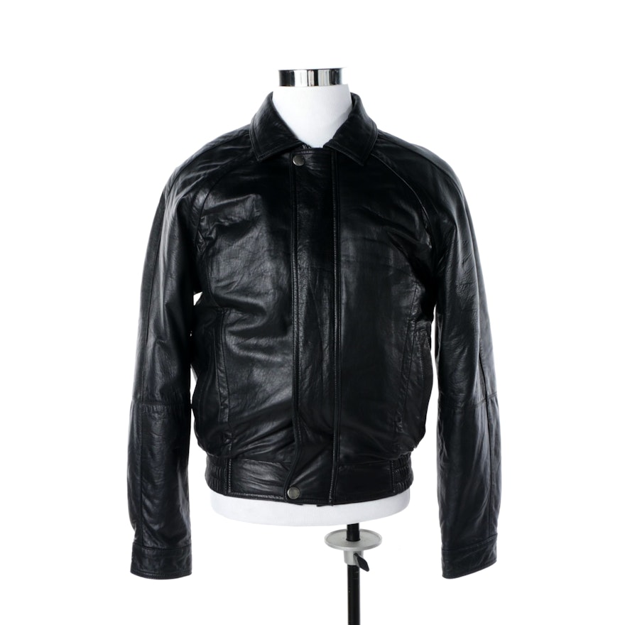 Men's Wilson's Black Leather Motorcycle Jacket