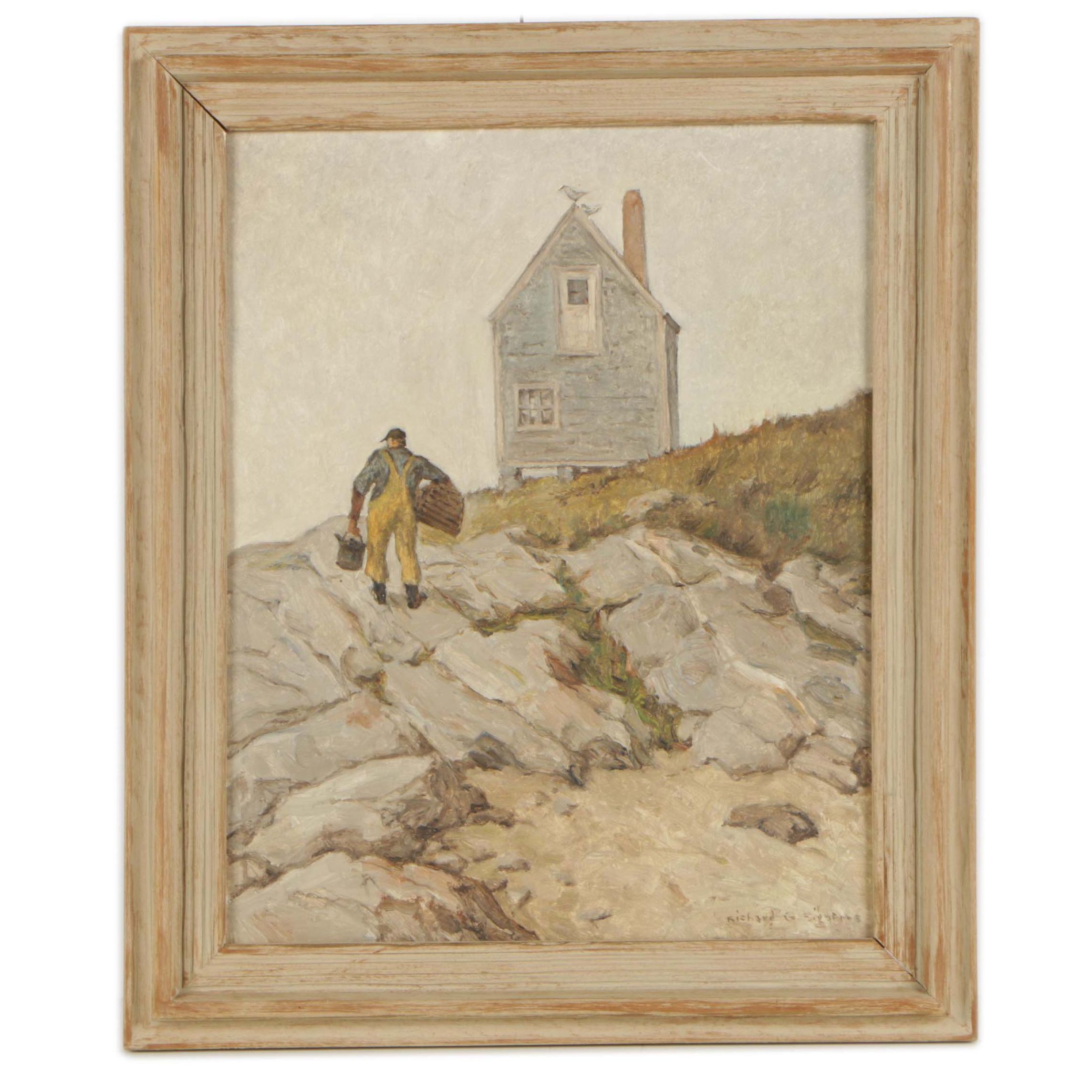 Richard G. Sigafoos Signed Oil Painting "Island Solitude"