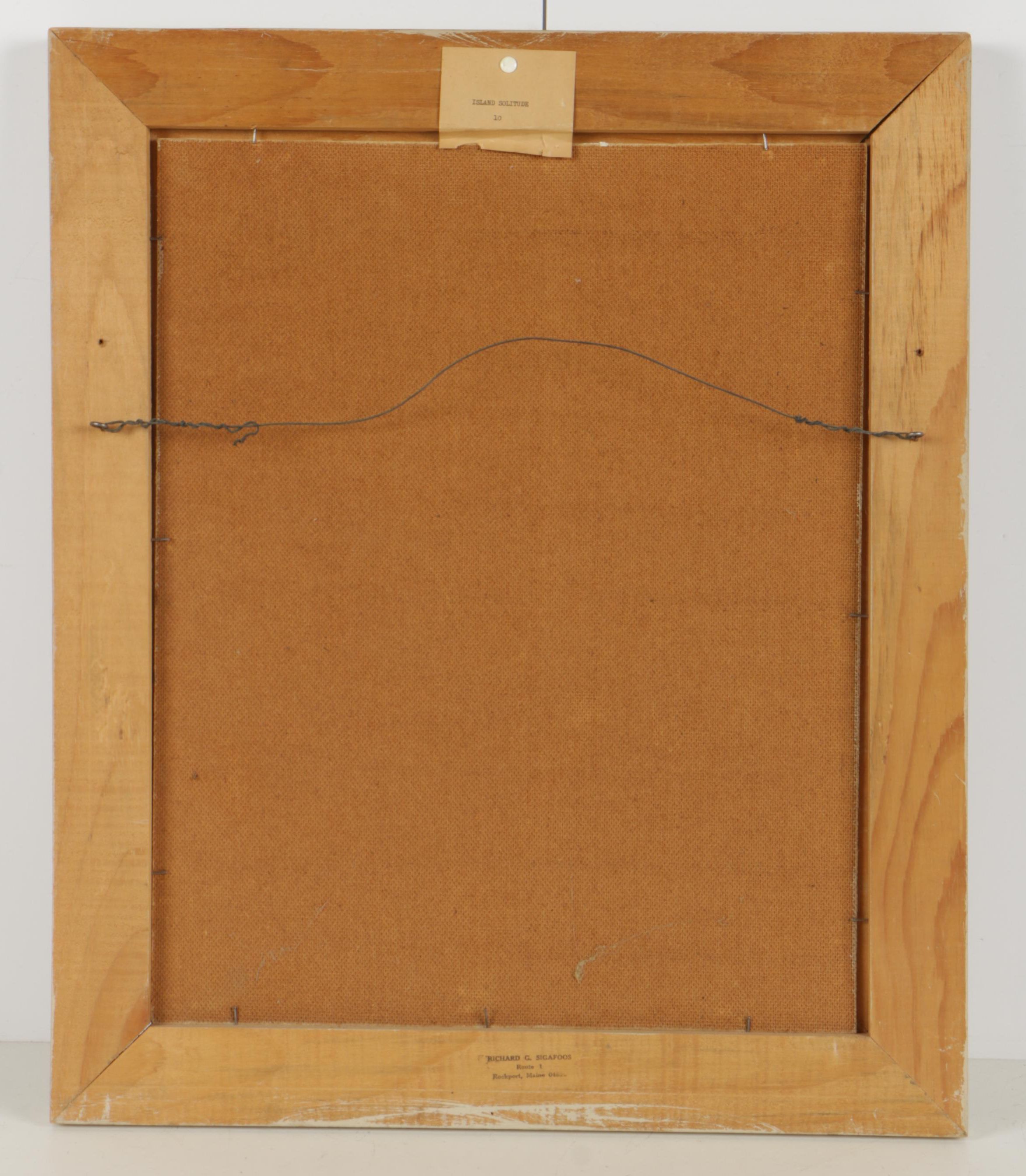 Richard G. Sigafoos Signed Oil Painting "Island Solitude"