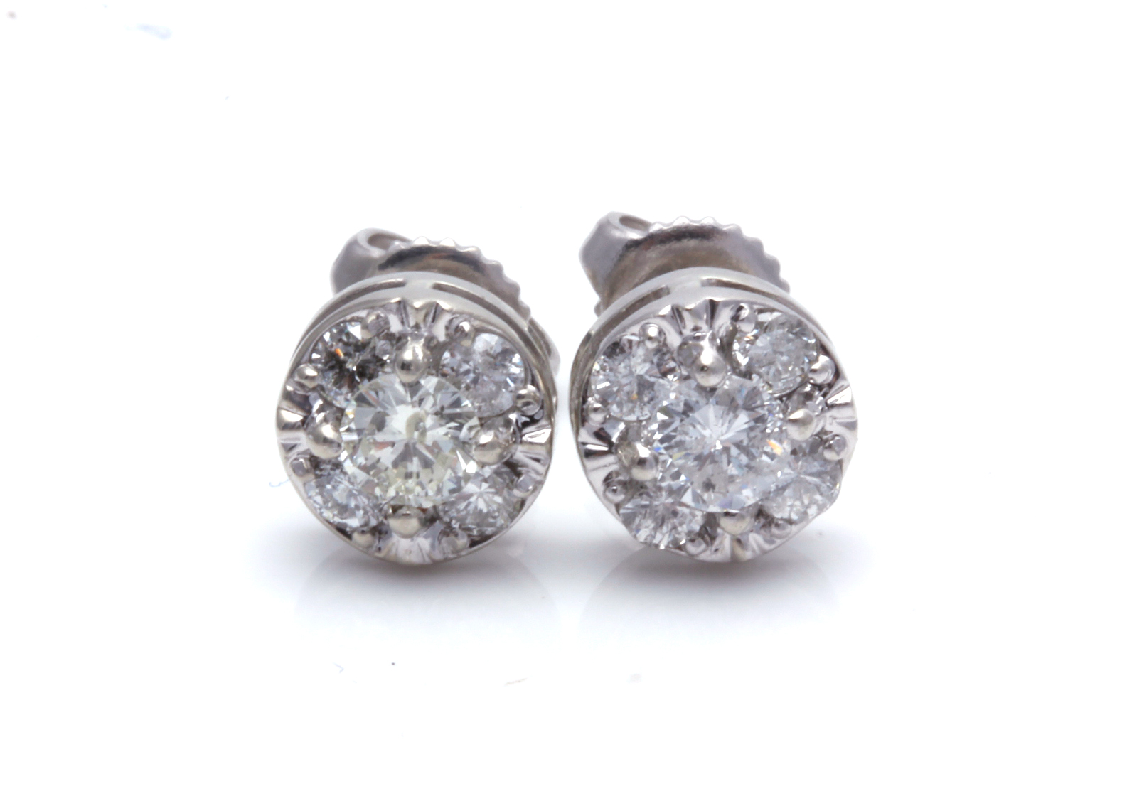 14K White Gold 0.75 CTW Diamond Earrings