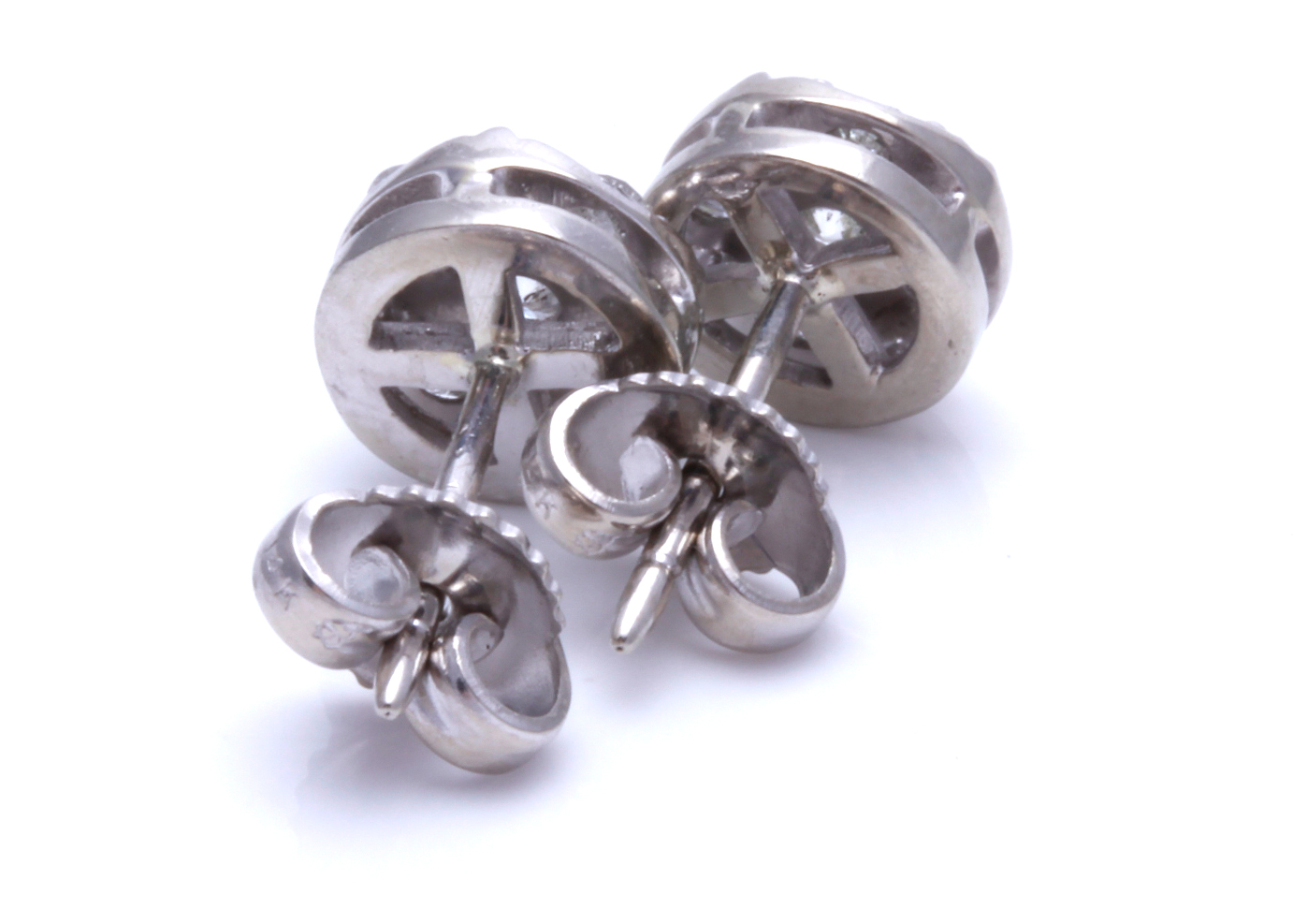 14K White Gold 0.75 CTW Diamond Earrings