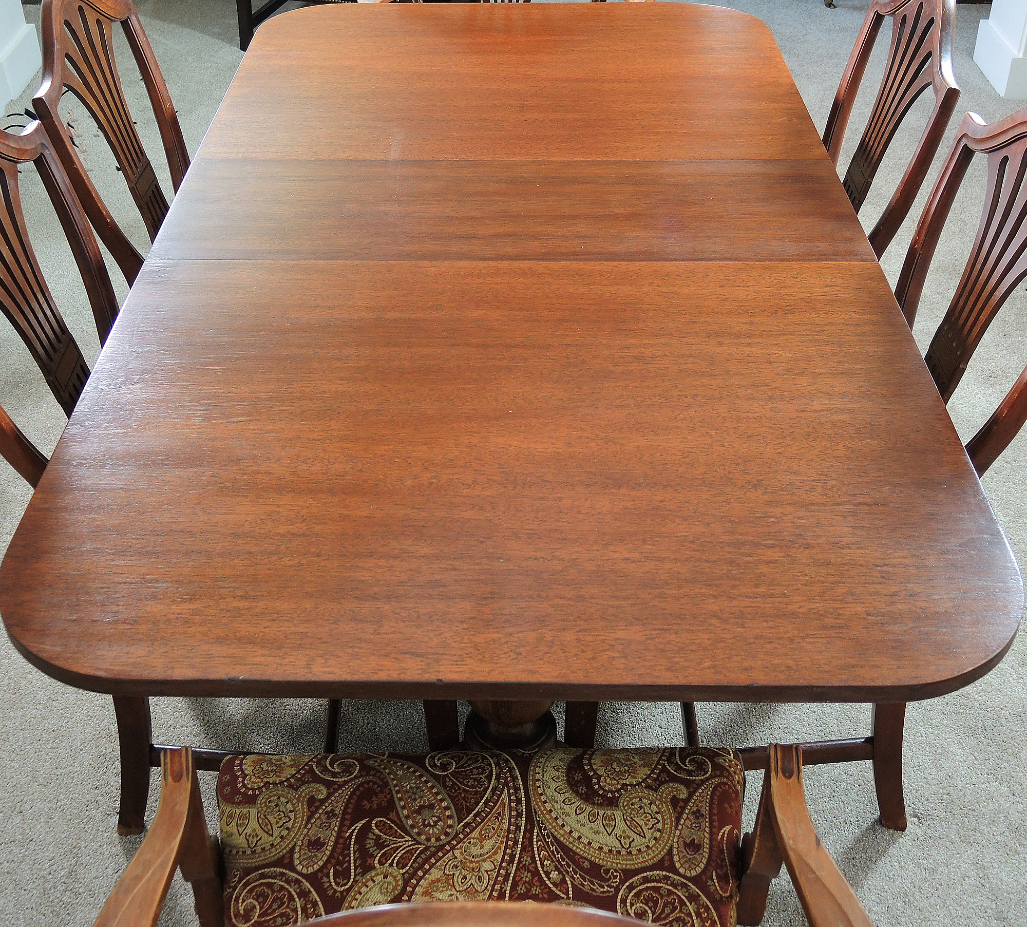 Vintage Mahogany Dining Table and Seven Chairs