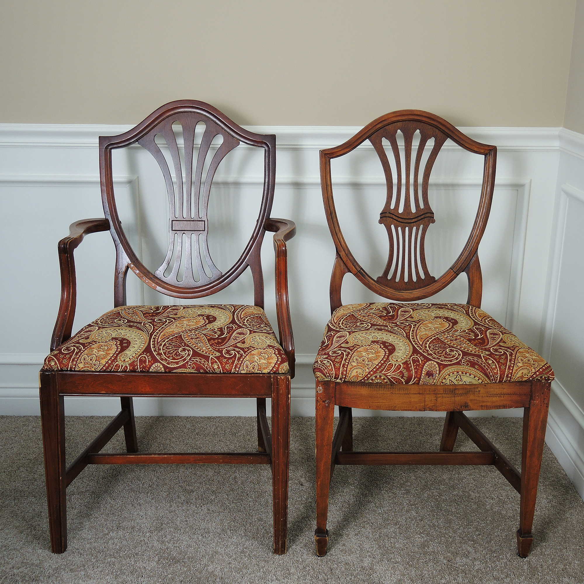 Vintage Mahogany Dining Table and Seven Chairs