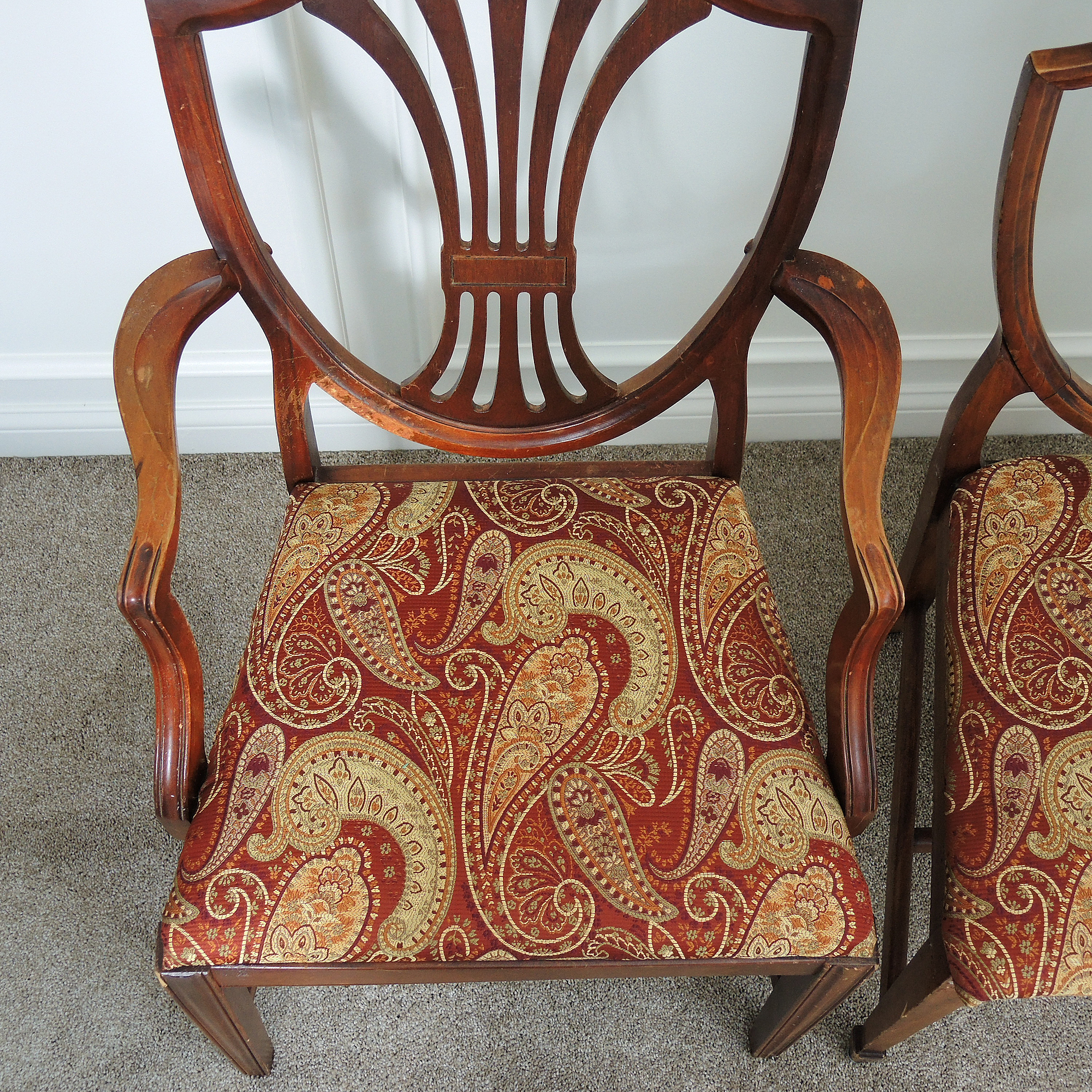 Vintage Mahogany Dining Table and Seven Chairs