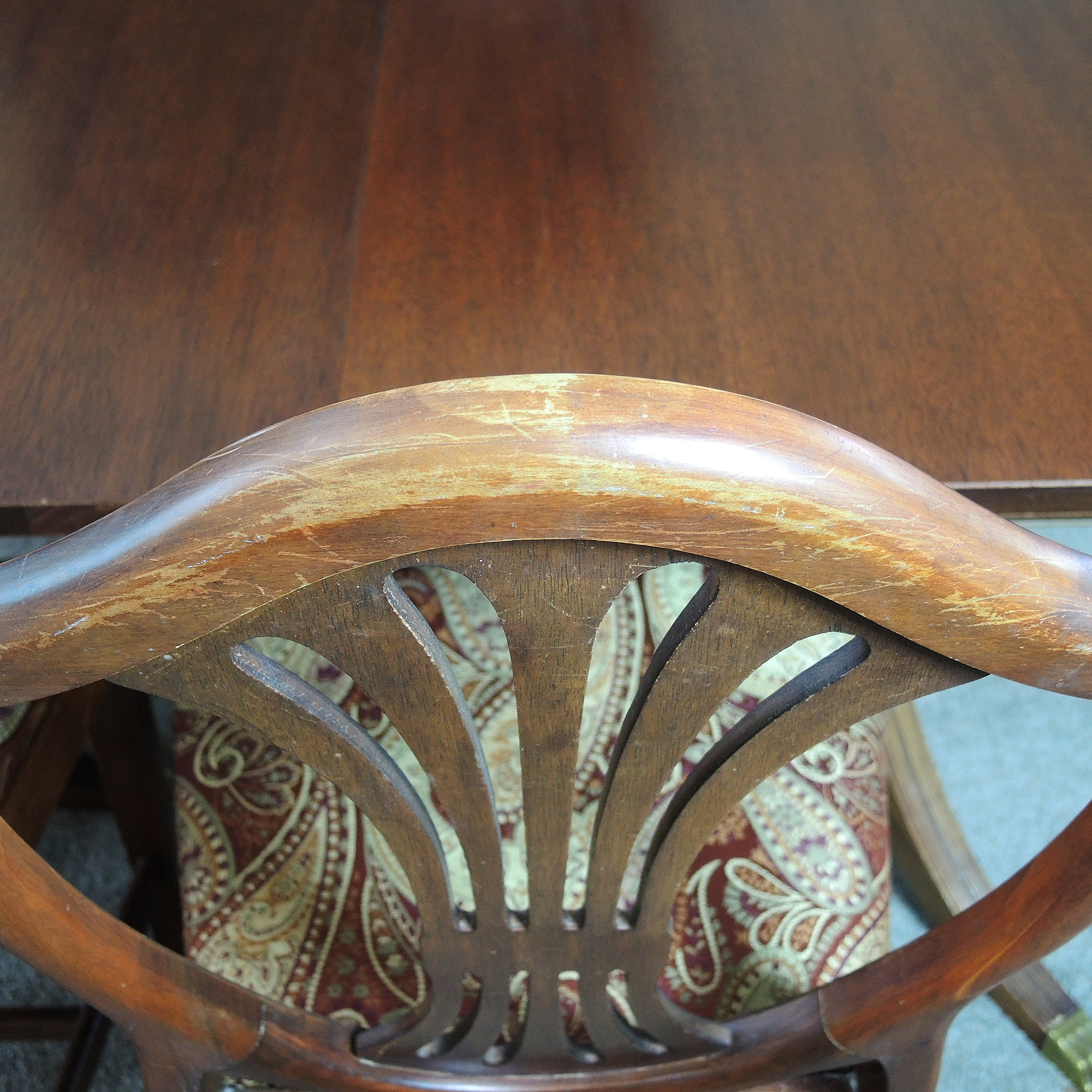 Vintage Mahogany Dining Table and Seven Chairs