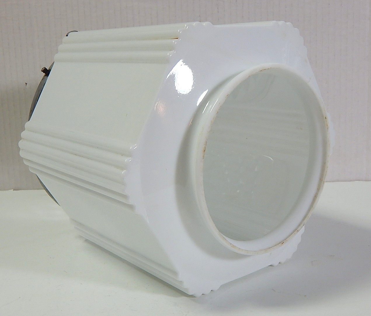 Vintage Art Deco White Milk Glass Ceiling Light Shade
