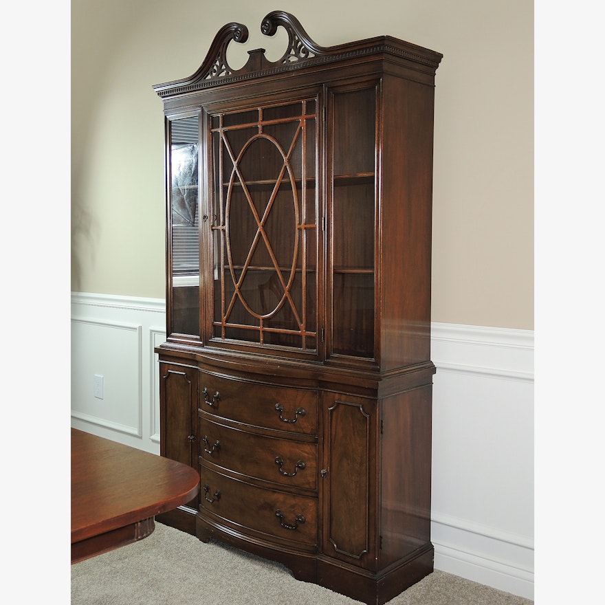 Duncan Phyfe Style Break Front China Cabinet