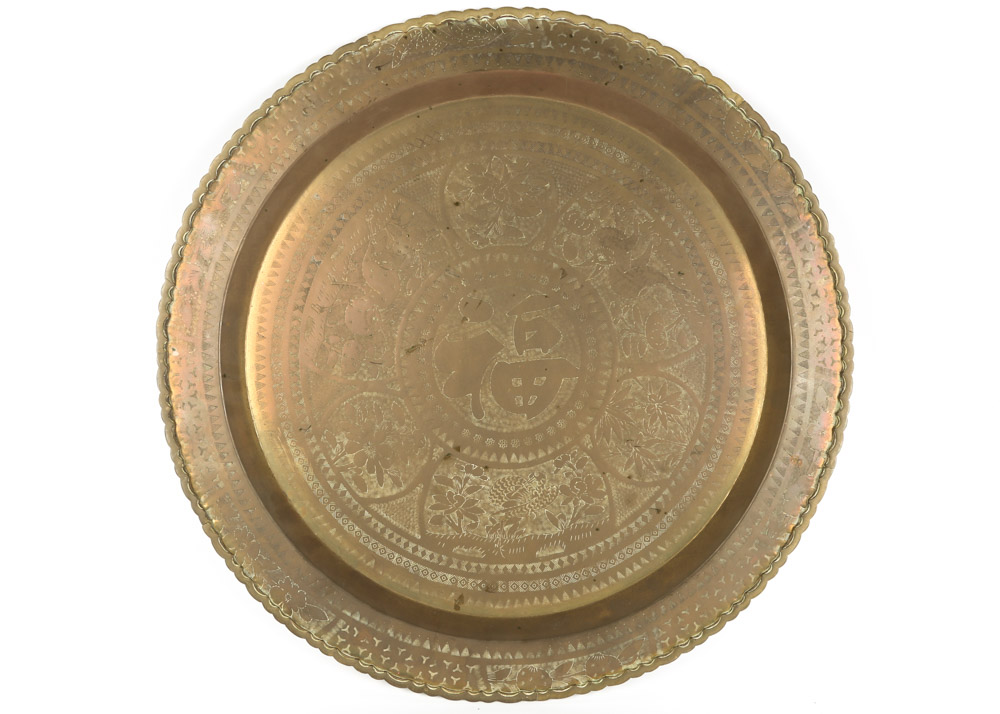 Large Vintage Brass Trays