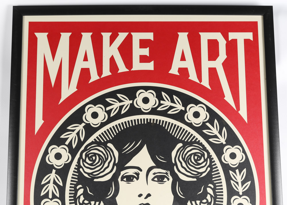 Shepard Fairey Signed Offset Lithograph "Make Art Not War"