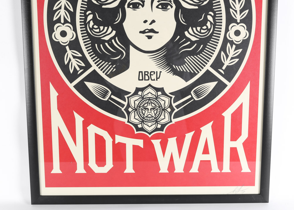Shepard Fairey Signed Offset Lithograph "Make Art Not War"