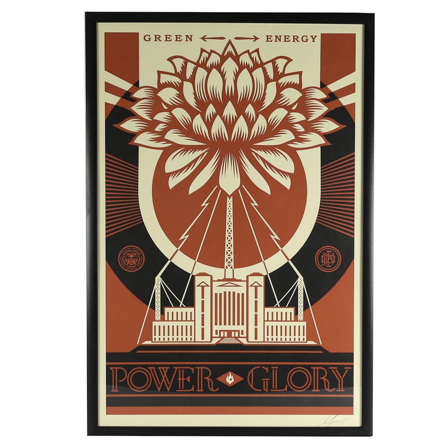 Shepard Fairey Signed Offset Lithograph "Green Energy"