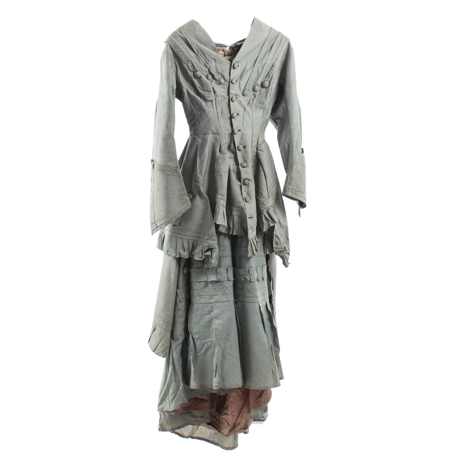 Circa 1880s Victorian Bustle Jacket and Skirt