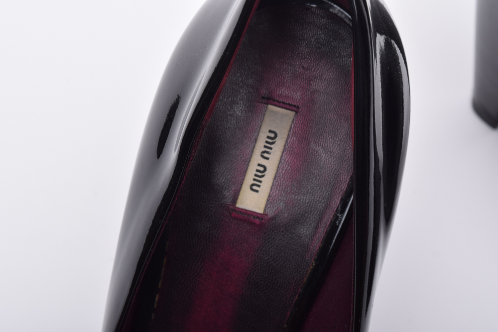 Miu Miu Dark Oxblood Patent Leather Pumps, Made in Italy