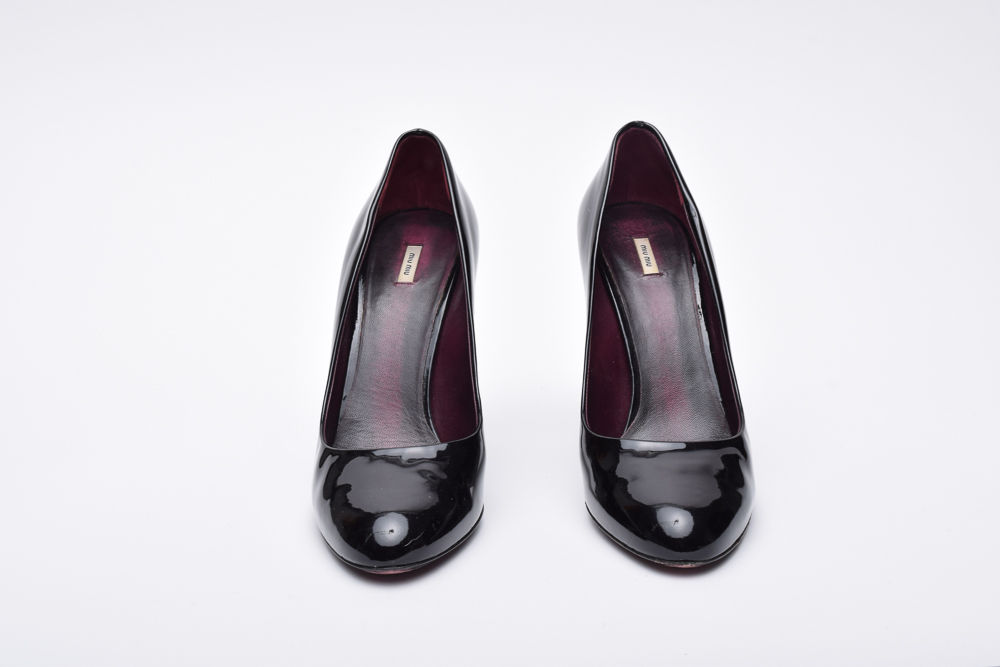 Miu Miu Dark Oxblood Patent Leather Pumps, Made in Italy