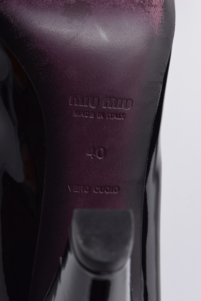 Miu Miu Dark Oxblood Patent Leather Pumps, Made in Italy
