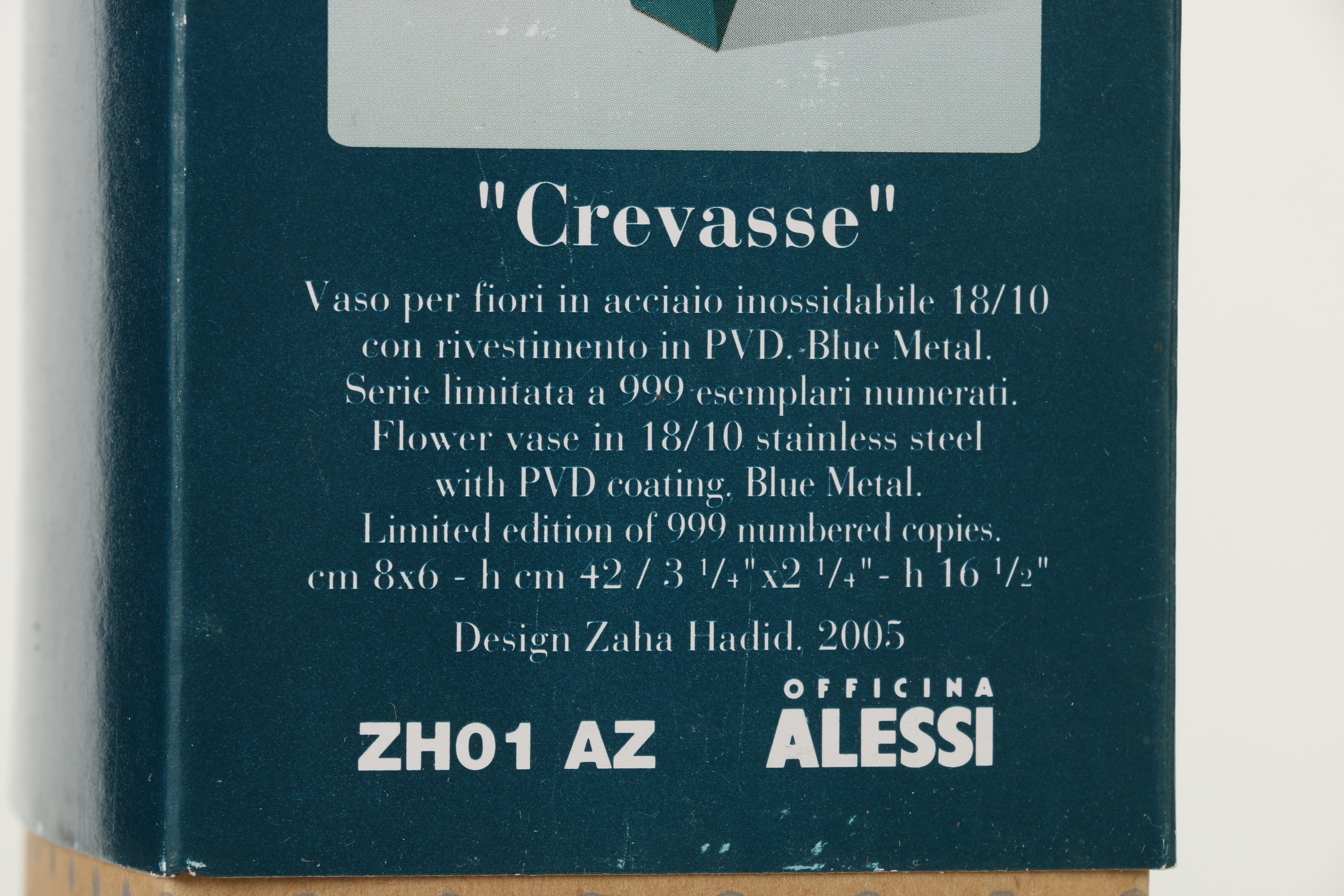 Zaha Hadid Limited Edition Stainless Steel Vase "Crevasse"