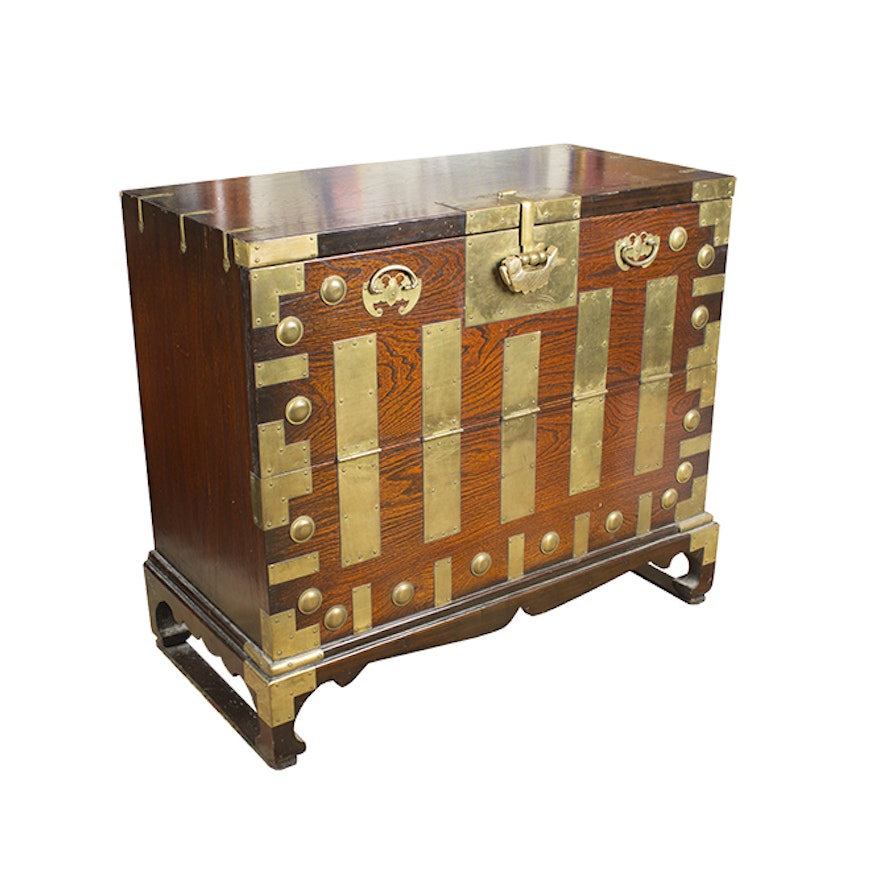 Asian Wood and Brass Chest