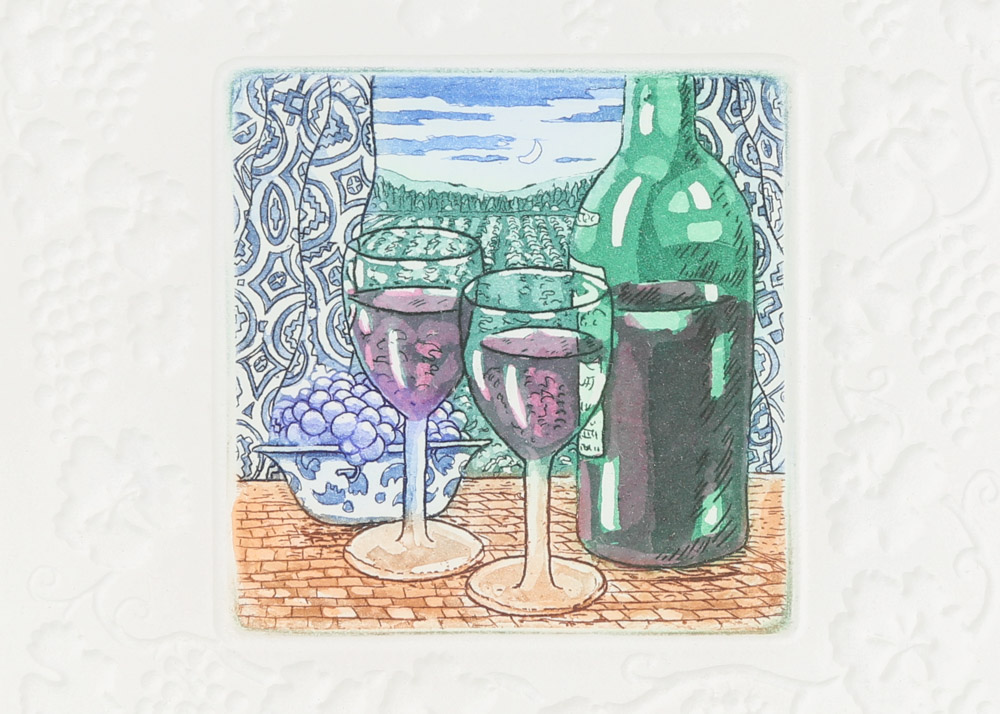 Stephen Whittle Signed Hand-Colored Embossed Etching "Celebration"