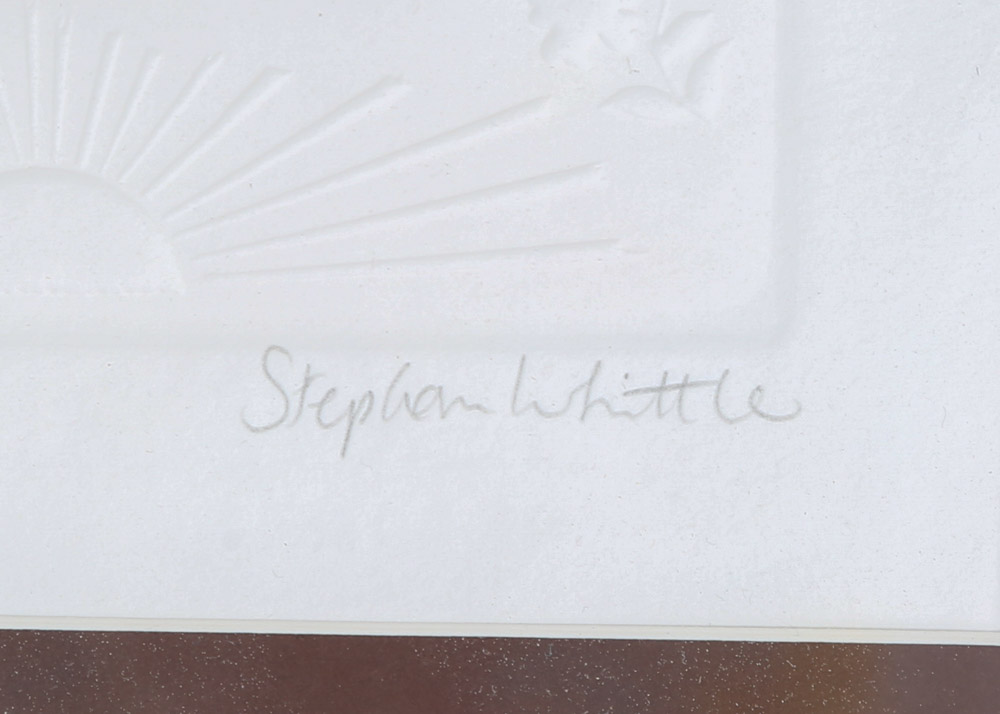 Signed Stephen Whittle Hand Colored Embossed Etching "Rising Sun Hotel"