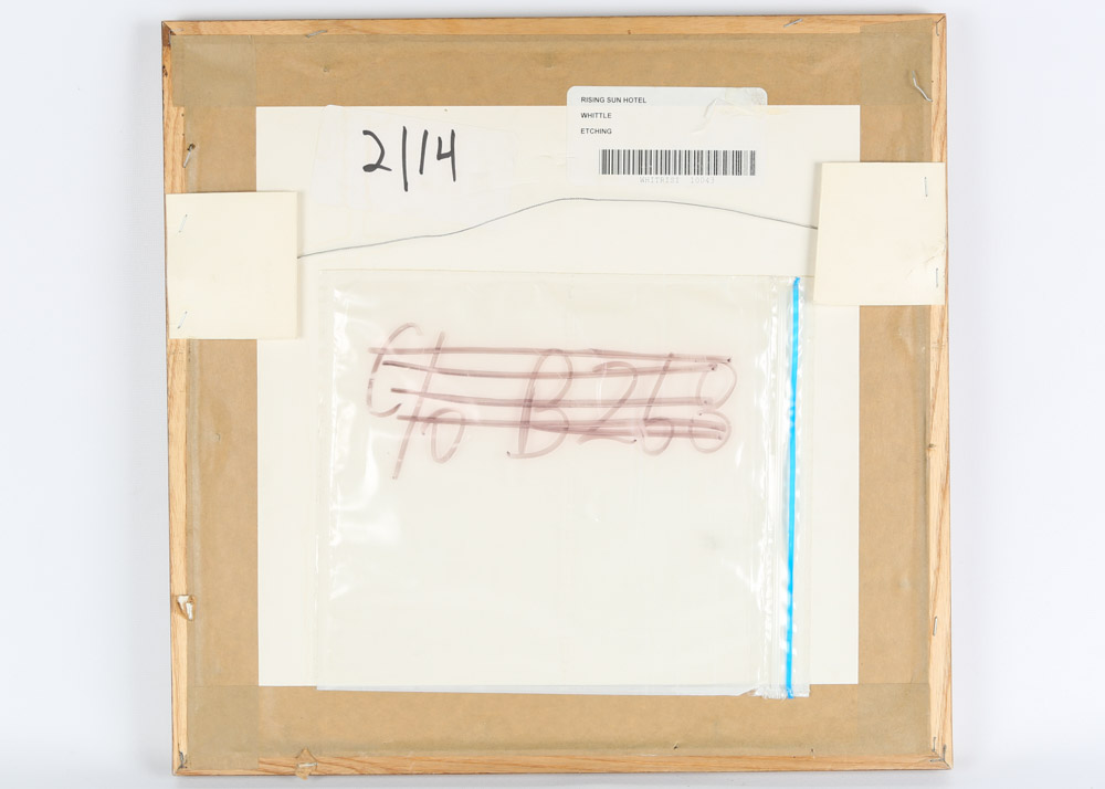 Signed Stephen Whittle Hand Colored Embossed Etching "Rising Sun Hotel"