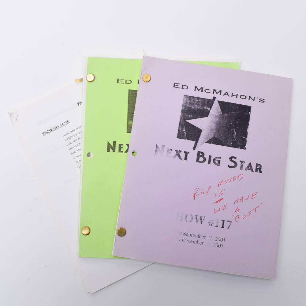 Ed McMahon's "Next Big Star" Scripts With Handwritten Notes