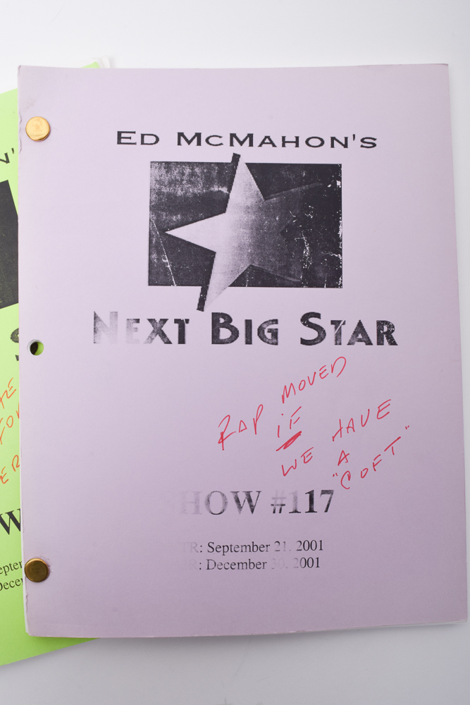 Ed McMahon's "Next Big Star" Scripts With Handwritten Notes
