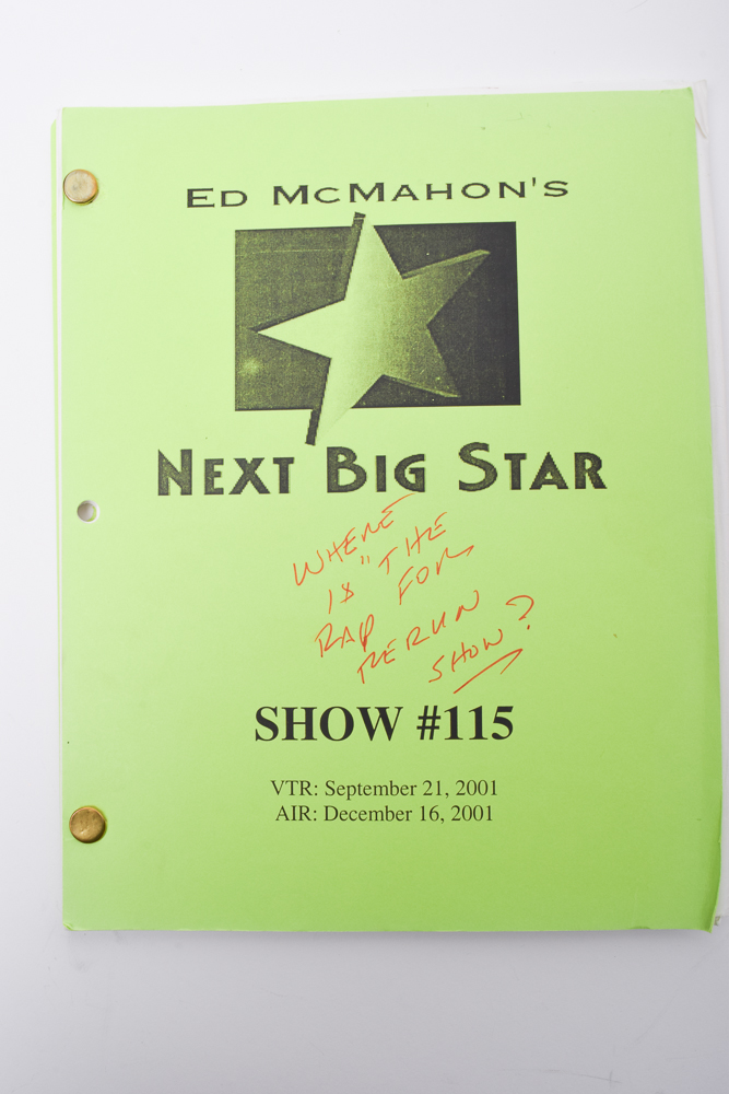 Ed McMahon's "Next Big Star" Scripts With Handwritten Notes