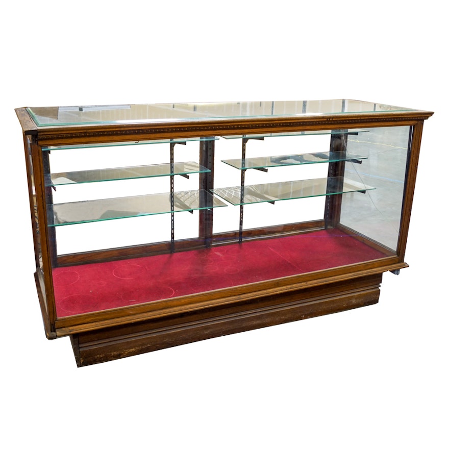 Vintage Oak and Glass Store Display Case