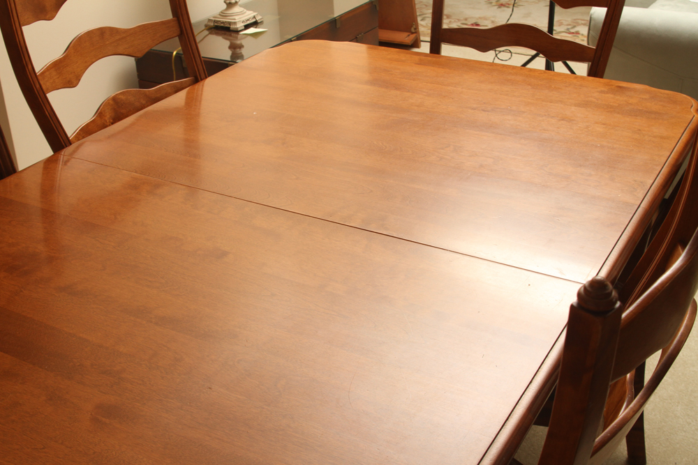 Set of Ladderback Dining Chairs and Table by Nichols & Stone